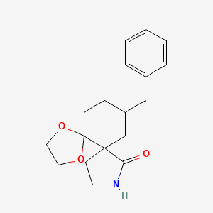 molecular formula C18H23NO3 B13666035 13-Benzyl-7,10-dioxa-3-azadispiro[4.0.46.45]tetradecan-4-one 