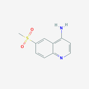 molecular formula C10H10N2O2S B13666051 6-(Methylsulfonyl)quinolin-4-amine 