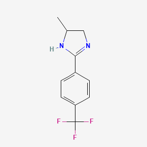 molecular formula C11H11F3N2 B13666066 5-methyl-2-[4-(trifluoromethyl)phenyl]-4,5-dihydro-1H-imidazole 