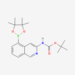 molecular formula C20H27BN2O4 B13666153 tert-Butyl (5-(4,4,5,5-tetramethyl-1,3,2-dioxaborolan-2-yl)isoquinolin-3-yl)carbamate 