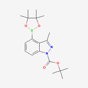 molecular formula C19H27BN2O4 B13666195 tert-Butyl 3-methyl-4-(4,4,5,5-tetramethyl-1,3,2-dioxaborolan-2-yl)-1H-indazole-1-carboxylate 