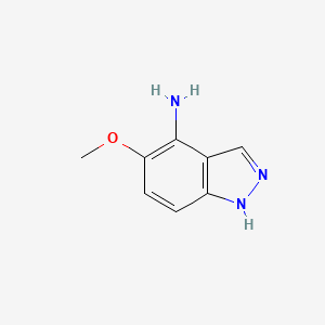 molecular formula C8H9N3O B13666199 5-Methoxy-1H-indazol-4-amine 
