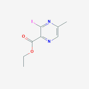 molecular formula C8H9IN2O2 B13666211 Ethyl 3-iodo-5-methylpyrazine-2-carboxylate 