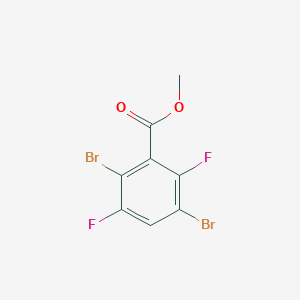 molecular formula C8H4Br2F2O2 B13666293 Methyl 2,5-dibromo-3,6-difluorobenzoate 