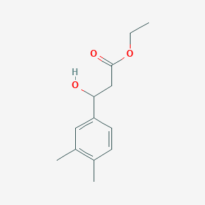 molecular formula C13H18O3 B13666301 Ethyl 3-(3,4-dimethylphenyl)-3-hydroxypropanoate 