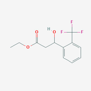 molecular formula C12H13F3O3 B13666313 Ethyl 3-hydroxy-3-(2-(trifluoromethyl)phenyl)propanoate 