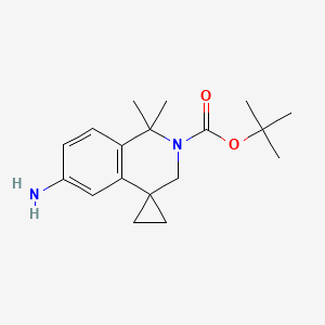 molecular formula C18H26N2O2 B13666330 tert-butyl 6-amino-1,1-dimethylspiro[3H-isoquinoline-4,1'-cyclopropane]-2-carboxylate 