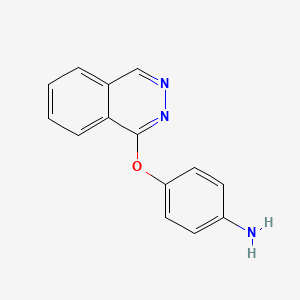 molecular formula C14H11N3O B1366634 Benzenamine, 4-(1-phthalazinyloxy)- CAS No. 149365-40-2