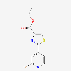 molecular formula C11H9BrN2O2S B13666347 Ethyl 2-(2-Bromopyridin-4-yl)thiazole-4-carboxylate 