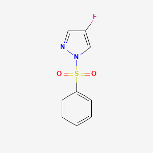 molecular formula C9H7FN2O2S B13666360 4-Fluoro-1-(phenylsulfonyl)-1H-pyrazole 