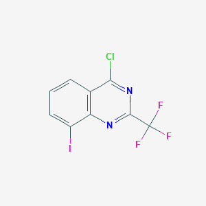 molecular formula C9H3ClF3IN2 B13666412 4-Chloro-8-iodo-2-(trifluoromethyl)quinazoline CAS No. 959237-83-3