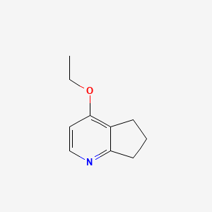 molecular formula C10H13NO B13666447 4-Ethoxy-6,7-dihydro-5H-cyclopenta[b]pyridine 