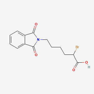 molecular formula C14H14BrNO4 B13666487 2-Bromo-6-phthalimidohexanoic acid 