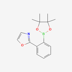 molecular formula C15H18BNO3 B13666517 2-(2-(4,4,5,5-Tetramethyl-1,3,2-dioxaborolan-2-YL)phenyl)oxazole 