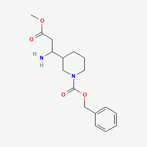 molecular formula C17H24N2O4 B13666521 Benzyl 3-(1-amino-3-methoxy-3-oxopropyl)piperidine-1-carboxylate 