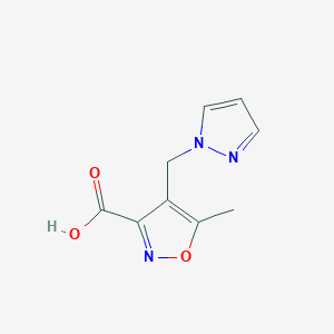 molecular formula C9H9N3O3 B1366655 5-methyl-4-(1H-pyrazol-1-ylmethyl)isoxazole-3-carboxylic acid CAS No. 957514-13-5