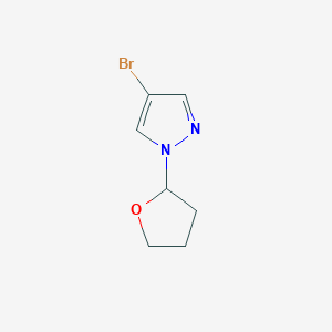 molecular formula C7H9BrN2O B13666565 4-Bromo-1-(2-tetrahydrofuryl)-1H-pyrazole 