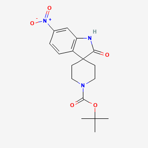 molecular formula C17H21N3O5 B13666594 tert-Butyl 6-nitro-2-oxospiro[indoline-3,4'-piperidine]-1'-carboxylate 
