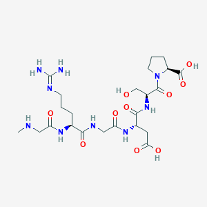 molecular formula C23H39N9O10 B136666 N-Methylglycyl-arginyl-glycyl-aspartyl-seryl-proline CAS No. 133525-11-8