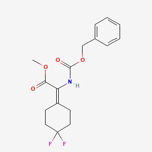 molecular formula C17H19F2NO4 B13666681 Methyl 2-(((benzyloxy)carbonyl)amino)-2-(4,4-difluorocyclohexylidene)acetate 