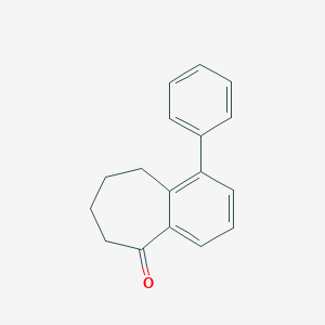 molecular formula C17H16O B13666727 1-Phenyl-6,7,8,9-tetrahydro-5H-benzo[7]annulen-5-one 