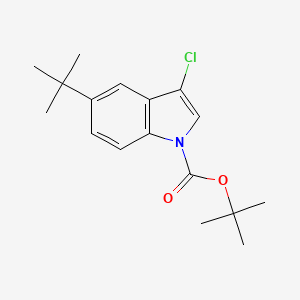 molecular formula C17H22ClNO2 B13666820 tert-Butyl 5-(tert-butyl)-3-chloro-1H-indole-1-carboxylate 