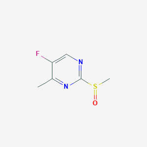 molecular formula C6H7FN2OS B13666837 5-Fluoro-4-methyl-2-(methylsulfinyl)pyrimidine 