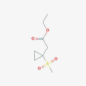 molecular formula C8H14O4S B13666839 Ethyl 2-(1-(methylsulfonyl)cyclopropyl)acetate 