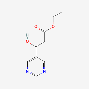 molecular formula C9H12N2O3 B13666854 Ethyl 3-Hydroxy-3-(5-pyrimidinyl)propanoate 