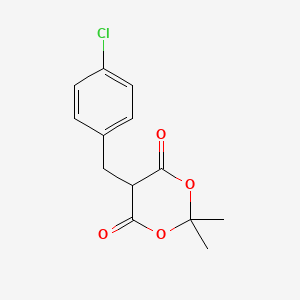 molecular formula C13H13ClO4 B1366686 1,3-二氧杂环-4,6-二酮，5-[(4-氯苯基)甲基]-2,2-二甲基- CAS No. 88466-67-5