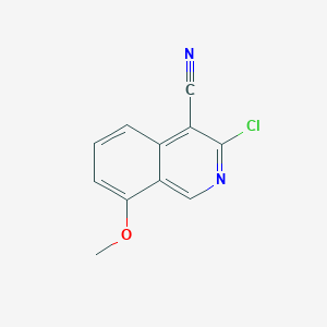 molecular formula C11H7ClN2O B13666868 3-Chloro-8-methoxyisoquinoline-4-carbonitrile 