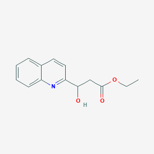 molecular formula C14H15NO3 B13666899 Ethyl 3-Hydroxy-3-(2-quinolyl)propanoate 