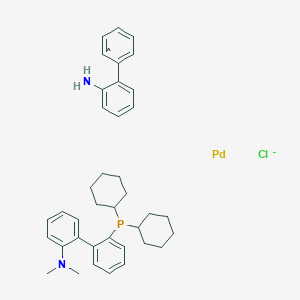 molecular formula C38H46ClN2PPd- B13667007 2-Dicyclohexylphosphino-2-(N,N-dimethylamino)biphenyl(2 inverted exclamation marka-amino-1,1 inverted exclamation marka-biphenyl-2-yl) palladium(II) 