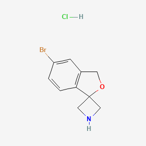 molecular formula C10H11BrClNO B13667063 5'-Bromo-3'H-spiro[azetidine-3,1'-isobenzofuran] hydrochloride 