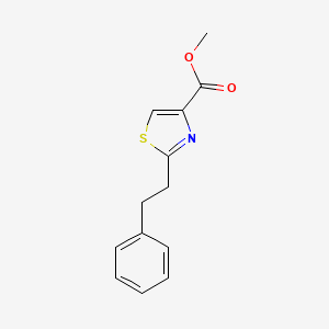 molecular formula C13H13NO2S B13667253 Methyl 2-Phenethylthiazole-4-carboxylate 