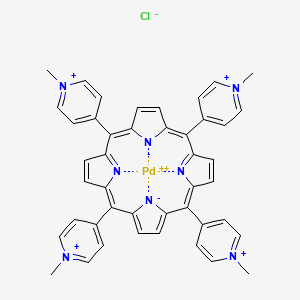 molecular formula C44H36ClN8Pd+3 B13667330 {4,4',4'',4'''-(5,10,15,20-Porphyrintetrayl-|E2N21,N23)tetrakis[1-methylpyridiniumato(2-)]}palladium(4+) tetrachloride 