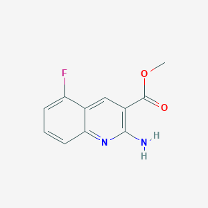 molecular formula C11H9FN2O2 B13667469 Methyl 2-amino-5-fluoroquinoline-3-carboxylate 