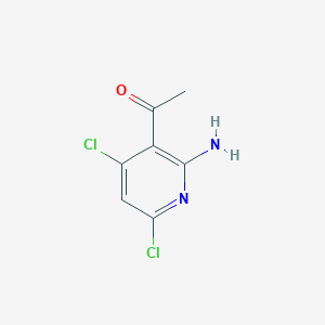 molecular formula C7H6Cl2N2O B13667473 1-(2-Amino-4,6-dichloropyridin-3-yl)ethan-1-one 