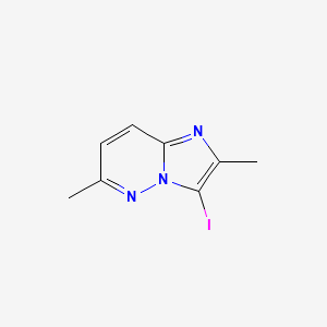 molecular formula C8H8IN3 B13667476 3-Iodo-2,6-dimethylimidazo[1,2-b]pyridazine 