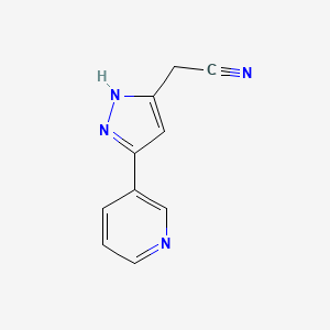 molecular formula C10H8N4 B1366749 5-(3-Pyridyl)-1H-pyrazole-3-acetonitrile 