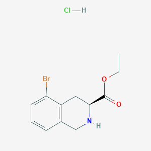 molecular formula C12H15BrClNO2 B13667503 (S)-Ethyl 5-bromo-1,2,3,4-tetrahydroisoquinoline-3-carboxylate hydrochloride 
