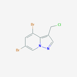 molecular formula C8H5Br2ClN2 B13667528 4,6-Dibromo-3-(chloromethyl)pyrazolo[1,5-a]pyridine 