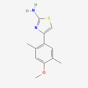 molecular formula C12H14N2OS B1366755 4-(4-Methoxy-2,5-dimethylphenyl)-1,3-thiazol-2-amine CAS No. 879053-77-7
