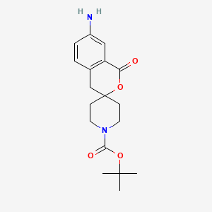 molecular formula C18H24N2O4 B13667570 tert-butyl 7-amino-1-oxospiro[4H-isochromene-3,4'-piperidine]-1'-carboxylate 