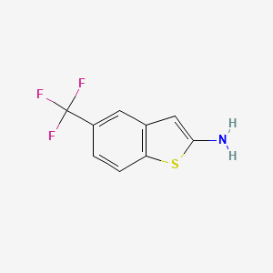 molecular formula C9H6F3NS B13667580 5-(Trifluoromethyl)benzo[b]thiophen-2-amine 