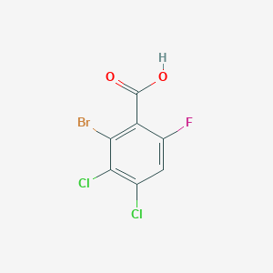 molecular formula C7H2BrCl2FO2 B13667756 2-Bromo-3,4-dichloro-6-fluorobenzoic Acid 