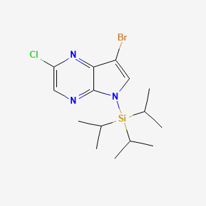 molecular formula C15H23BrClN3Si B13667835 7-Bromo-2-chloro-5-(triisopropylsilyl)-5H-pyrrolo[2,3-b]pyrazine 