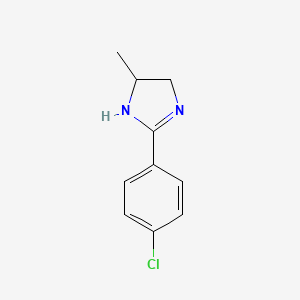 molecular formula C10H11ClN2 B13667837 2-(4-chlorophenyl)-5-methyl-4,5-dihydro-1H-imidazole CAS No. 13623-53-5