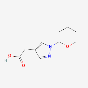 molecular formula C10H14N2O3 B13667866 2-(1-(Tetrahydro-2H-pyran-2-yl)-1H-pyrazol-4-yl)acetic acid 