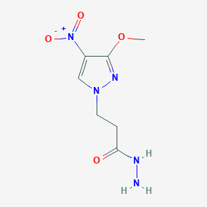 molecular formula C7H11N5O4 B1366787 3-(3-甲氧基-4-硝基-1H-吡唑-1-基)丙酰肼 CAS No. 1004644-62-5